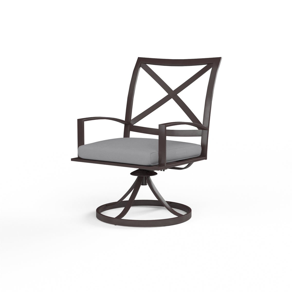 Sunset West La Jolla Aluminum Swivel Dining Chair with Cushion