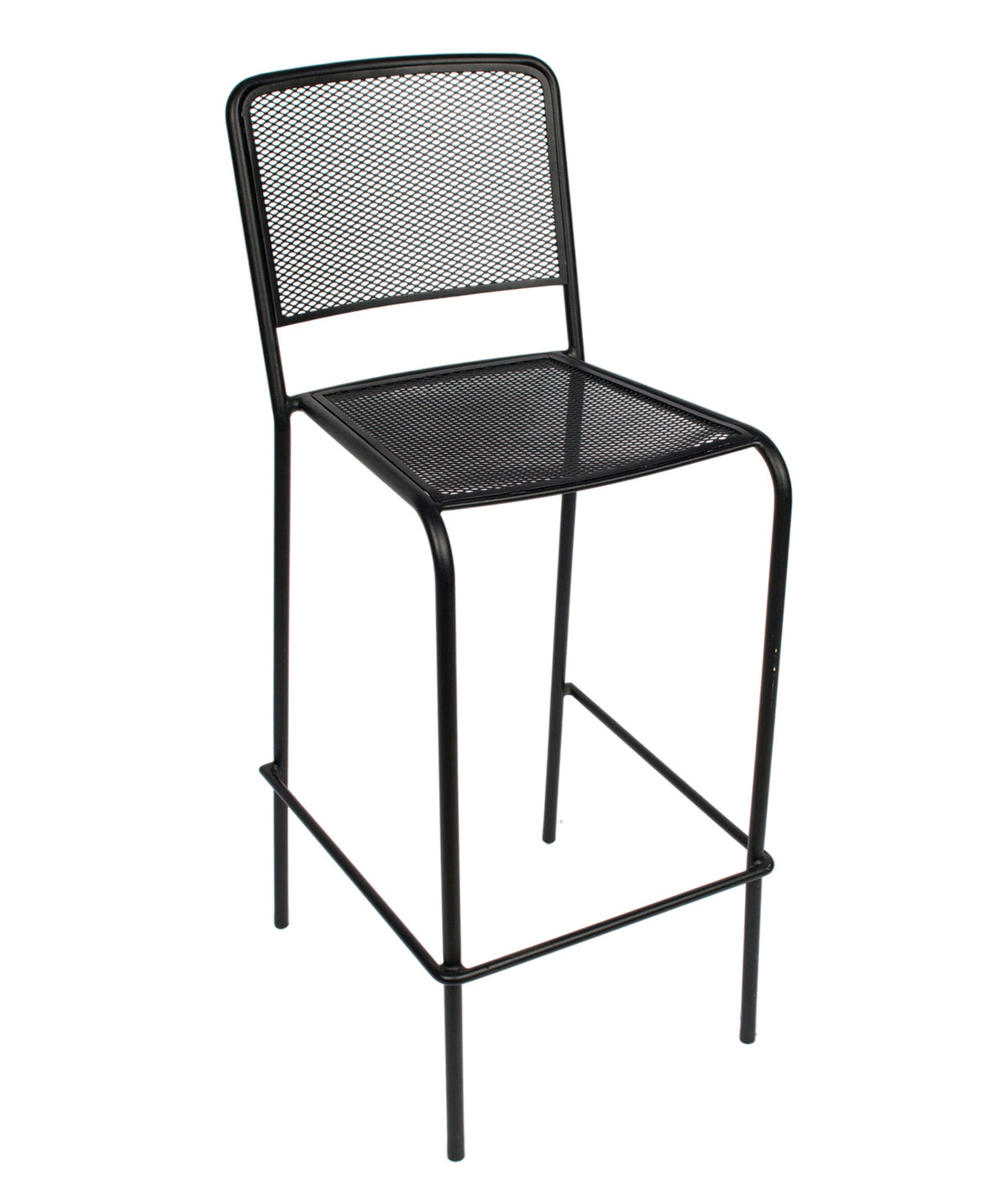 BFM Seating Rio Stacking Aluminum Barstool Mocha Synthetic Wicker - Black Frame