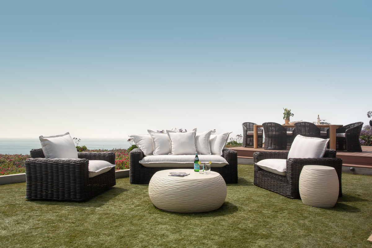 Sunset West Cabo Oversized Club Chair in Soothe Pearl with Flange Welt