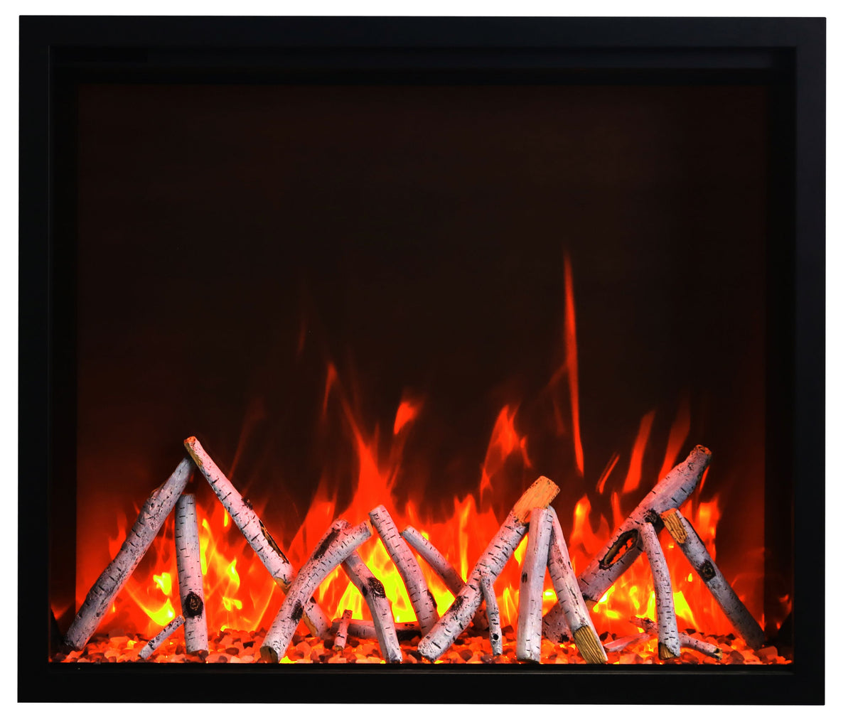 Amantii Traditional Smart Electric 48" Indoor / Outdoor WiFi Enabled Insert, Featuring a Multi Function Remote Control, Multi Speed Flame Motor and two (2) 10 piece Birch Log Sets