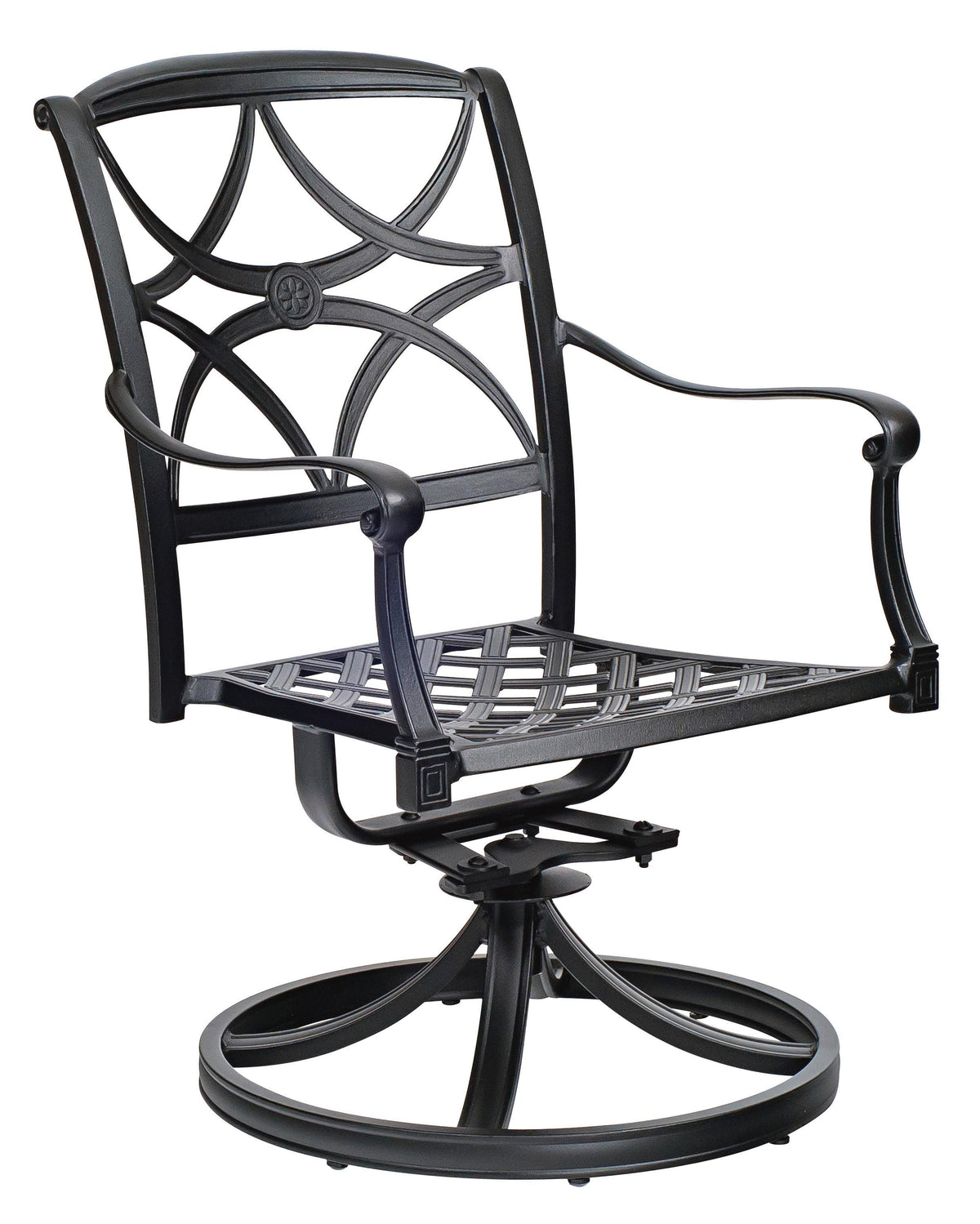 Woodard Wiltshire Swivel Rocking Dining Arm Chair With Optional Cushion, Aged Teak, No Cushion, Grade A Fabric, Swivel Chairs, Aluminum, Curved, Rocking Chair Legs, Outdoor