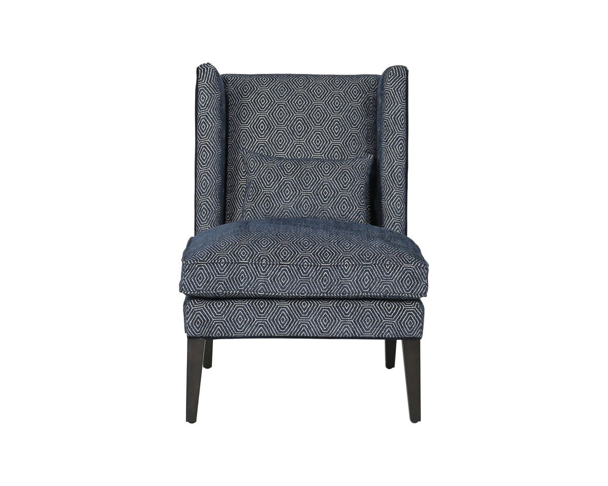 Sunpan Kenzo Lounge Chair Chevron Grey-Antonio Charcoal / Fuego Navy-Abbington Navy