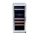 TrueFlame 15" Outdoor Rated Dual Zone Wine Cooler, Default Title, Stainless Steel, 