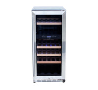 TrueFlame 15" Outdoor Rated Dual Zone Wine Cooler, Default Title, Stainless Steel, 