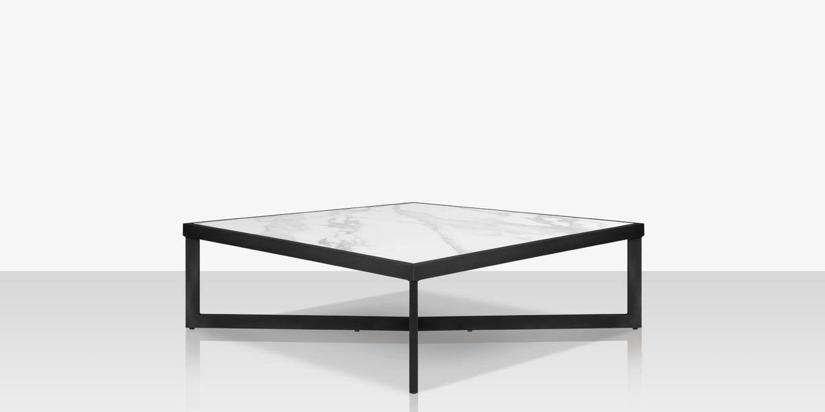DecoScapes Iconic Aluminum square Coffee Table with Porcelain Tabletop