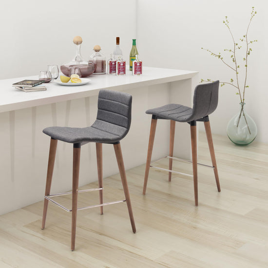 Mid-Century Counter Stool – Zuo Modern Jericho in Gray