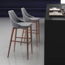 Zuo Modern Moor Barstool in Dark Gray, Bar Stools, Plywood, Polyurethane, Wood, Round, 4 Legs, Indoor