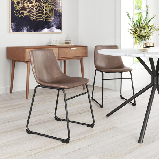 Vintage Espresso Dining Chair – Zuo Modern Smart Set of 2