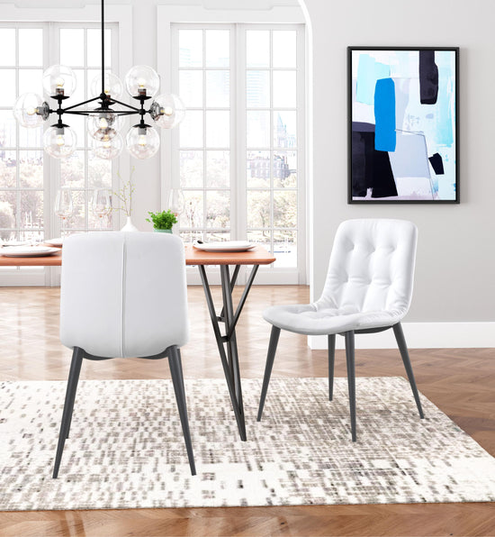 White Dining Chair Set – Zuo Modern Tangiers, Set of 2
