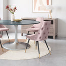 Zuo Modern Piccolo Dining Chair in Pink/Gray/Yellow - Set of 2, Pink, Dining Chairs, Plywood, Polyester, Steel, Rectangular, 4 Legs, Indoor