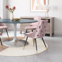 Zuo Modern Piccolo Dining Chair in Pink/Gray/Yellow - Set of 2, Pink, Dining Chairs, Plywood, Polyester, Steel, Rectangular, 4 Legs, Indoor