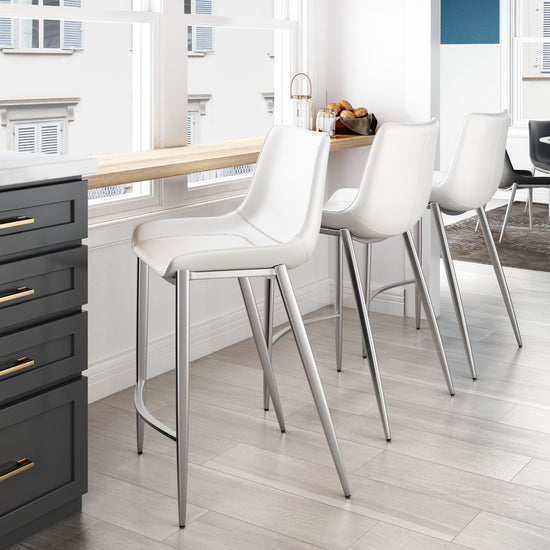White Counter Stool Set – Zuo Modern Magnus Duo Pack
