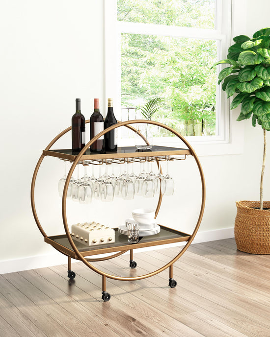 Brass Bar Cart – Zuo Modern Arc Rolling Bar Cart