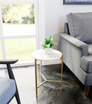 Zuo Modern Haru Side Table White and Gold, Side Tables, Iron, Medium-density fibreboard (MDF), 