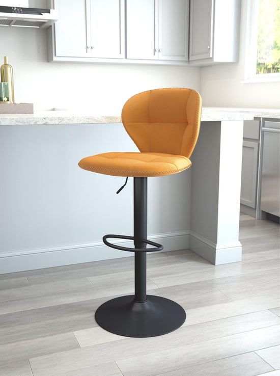 Yellow Velvet Swivel Barstool - Zuo Modern Salem Chair