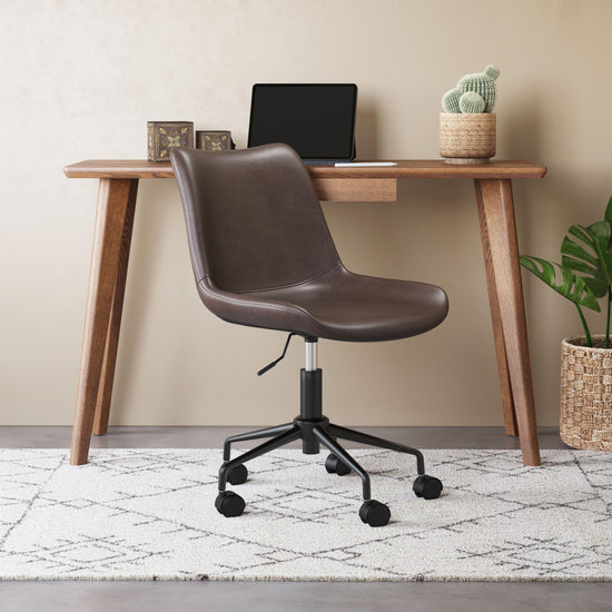 Mid Century Modern Office Chair | Zuo Byron Vinyl Seating
