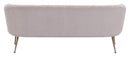 Zuo Modern Deco Sofa in Beige/Grey, Beige, Sofas, Plywood, Polyester, Steel, Curved, 4 Legs, Indoor