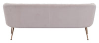 Zuo Modern Deco Sofa in Beige/Grey, Beige, Sofas, Plywood, Polyester, Steel, Curved, 4 Legs, Indoor