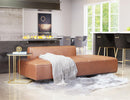 Zuo Modern Confection Sofa in Brown/Gray, Brown, Sofas and Loveseats, Plywood, Polyurethane, Steel, Rectangular, 4 Legs, Indoor