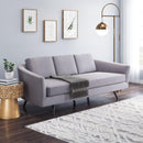 Zuo Modern Divinity Sofa in Gray/Brown, Gray, Sofas, Plywood, Polyester, Rubberwood , Steel, Rectangular, 4 Legs, Indoor