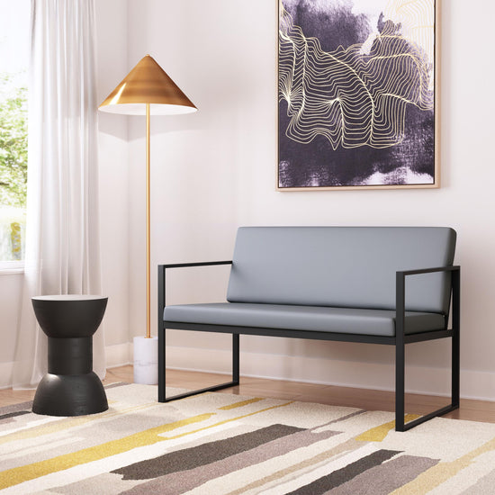 Vinyl Loveseat for Office – Zuo Modern Claremont Gray