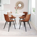 Daniel Dining Chair in Vintage Brown/Vintage Black/Gray, Vintage Brown, Dining Chairs, Faux Leather, Plywood, Steel, Curved, 4 Legs, Indoor