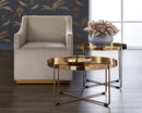 Sunpan Zane Wheeled Lounge Chair in Abbington Black/Piccolo Pebble/Piccolo Prosecco