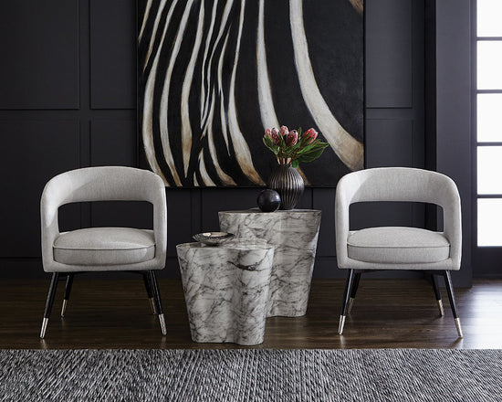 Sunpan Baily Dining Armchair in Hemingway Marble