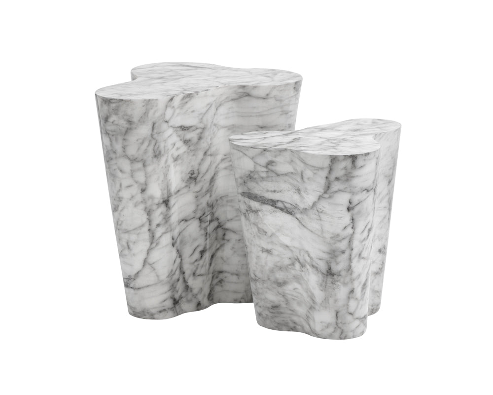 Sunpan Ava End Table in Terrazzo / Marble Look - Large