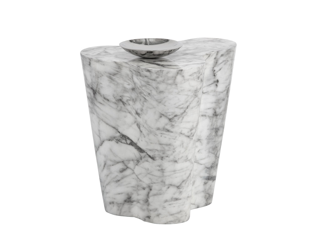 Sunpan Ava End Table in Terrazzo / Marble Look - Large