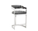 Sunpan Beaumont Counter Stool in Stainless Steel and Cantina Magnetite