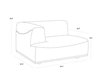Sunpan Darren Modular - Left/Right Armchair In Smokescreen