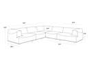 Sunpan Darren Modular - Left/Right Armchair In Smokescreen