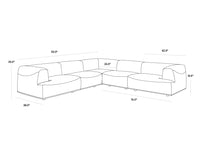 Sunpan Darren Modular - Left/Right Armchair In Smokescreen