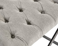 Sunpan Coral Ottoman - Gold and Abbington Black/Polo Club Kohl Grey or Gunmetal and Antonio Porcelain/Polo Club Stone