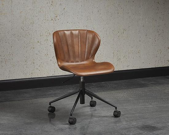 Sunpan Arabella Office Chair - Bravo Cognac/Bravo Portabella
