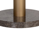 Sunpan Monaco Dining Table - Gold - Light Grey Marble / Charcoal Grey - 48"