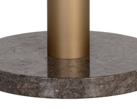 Sunpan Monaco Dining Table - Gold - Light Grey Marble / Charcoal Grey - 48"
