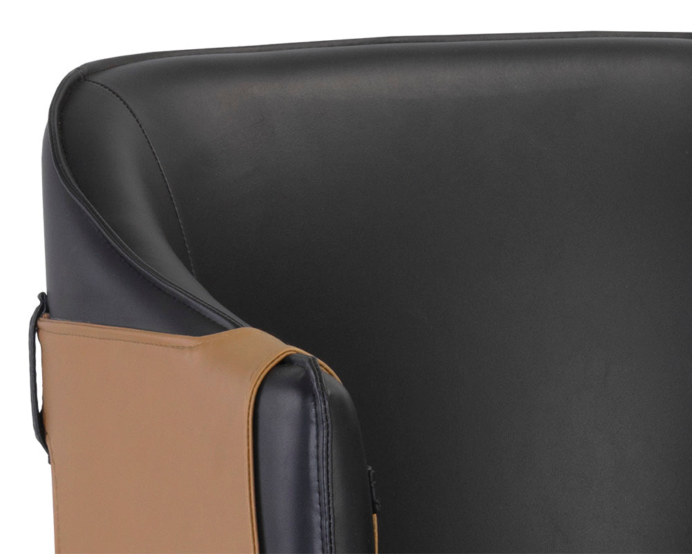 Sunpan Carter Barstool - Napa Beige And Napa Tan/Napa Black And Napa Cognac