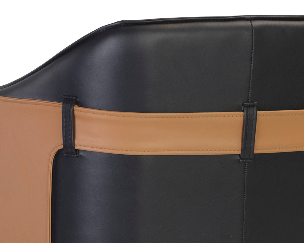 Sunpan Carter Barstool - Napa Beige And Napa Tan/Napa Black And Napa Cognac