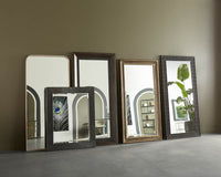 Sunpan Calabasas Floor Mirror in Black / Brass
