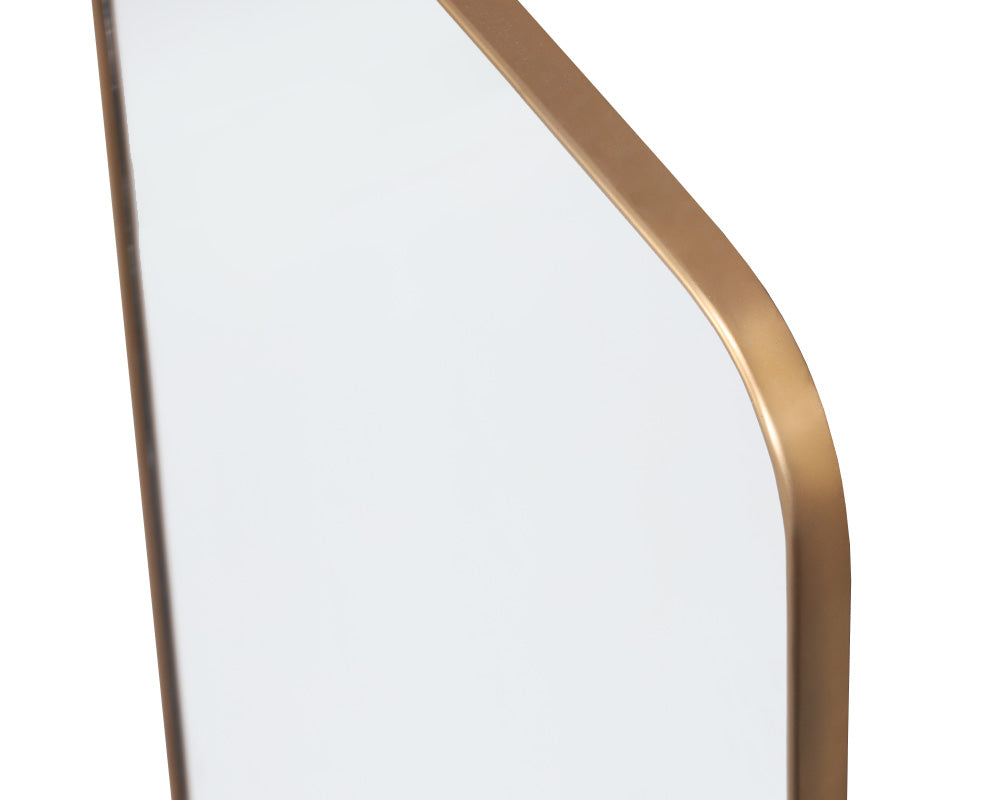 Sunpan Calabasas Floor Mirror in Black / Brass