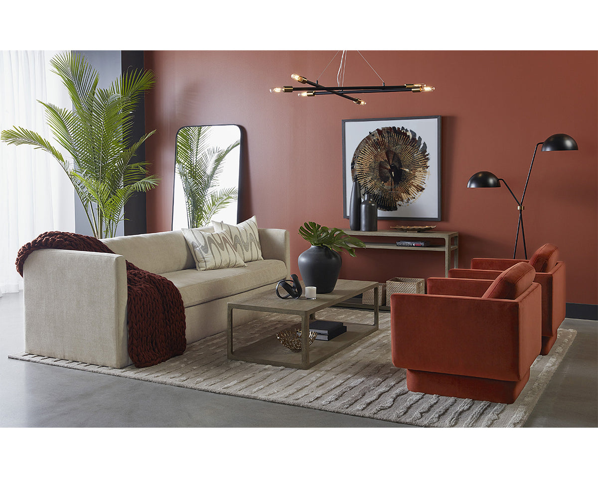 Sunpan Calabasas Floor Mirror in Black / Brass