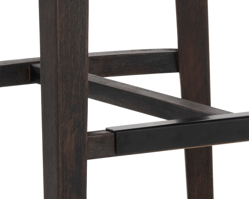 Sunpan Alister Barstool in Bravo Black and Abbington Black / Bravo Metal and Polo Club Stone