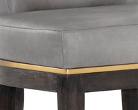 Sunpan Alister Barstool in Bravo Black and Abbington Black / Bravo Metal and Polo Club Stone