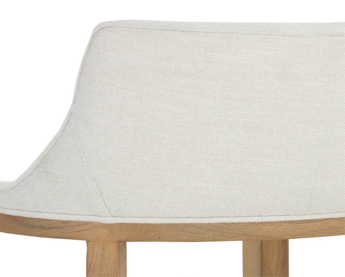 Sunpan Brylea Counter Stool in Brown And Shalimar Tobacco Leather / Natural in Heather Ivory Tweed