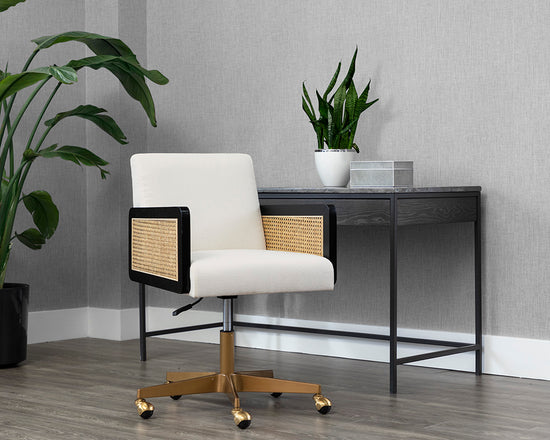 Sunpan Claudette Office Chair in Linoso Ivory