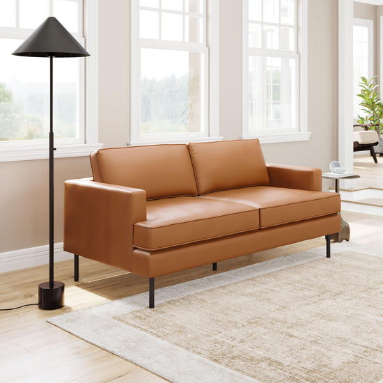Faux Leather Office Sofa – Zuo Modern Decade Brown/Gray