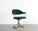 Sunpan Bexley Swivel Dining Chair - Danny Light Grey / Danny Teal
