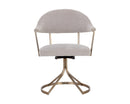 Sunpan Bexley Swivel Dining Chair - Danny Light Grey / Danny Teal